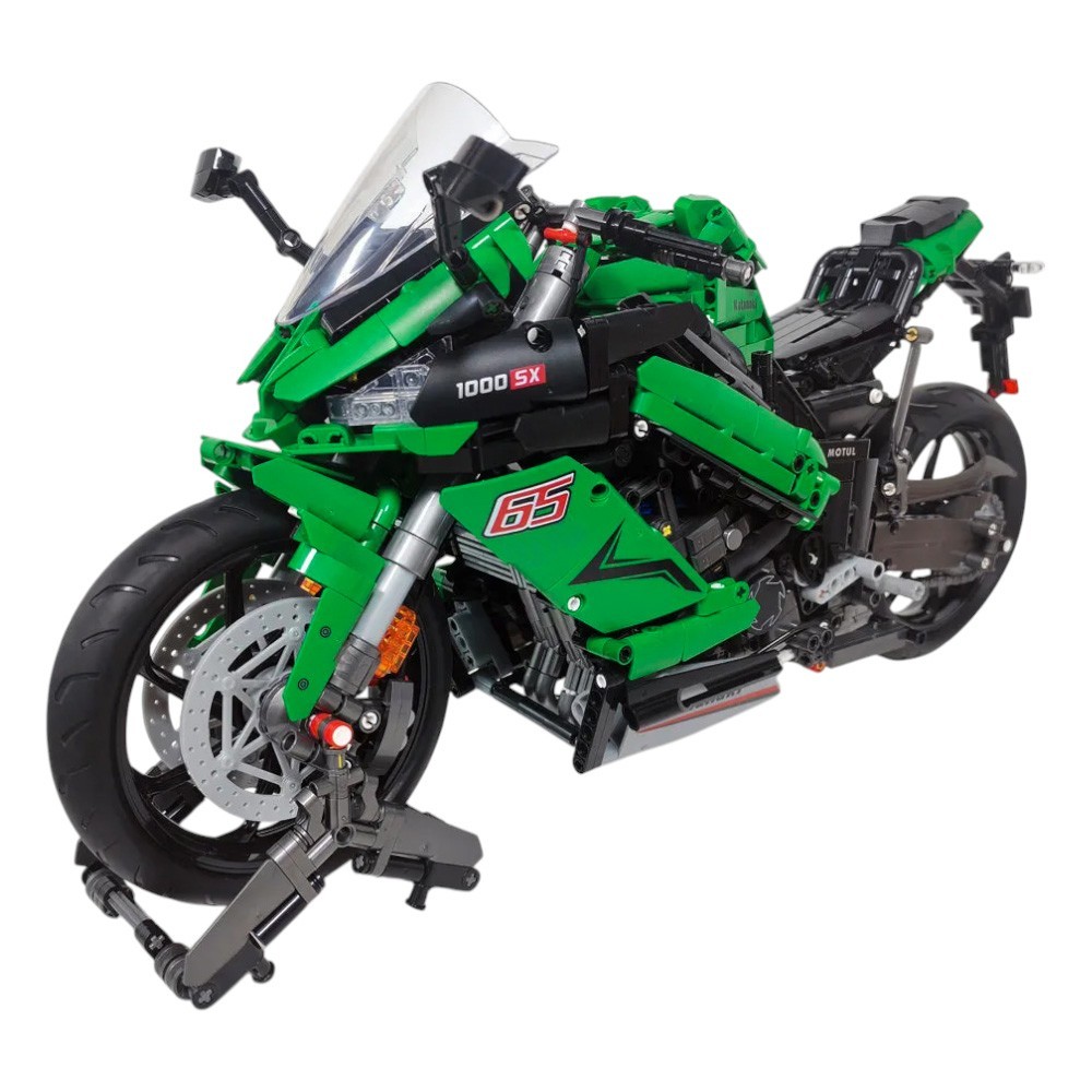 JOKO Mega Veľká Technická Stavebnica Motorka Kawasaki Ninja 1000SX 2304ks 50cm, zelená