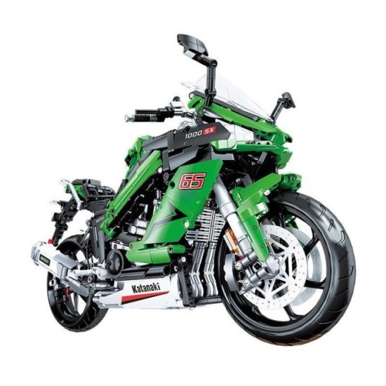 JOKO Mega Veľká Technická Stavebnica Motorka Kawasaki Ninja 1000SX 2304ks 50cm, zelená