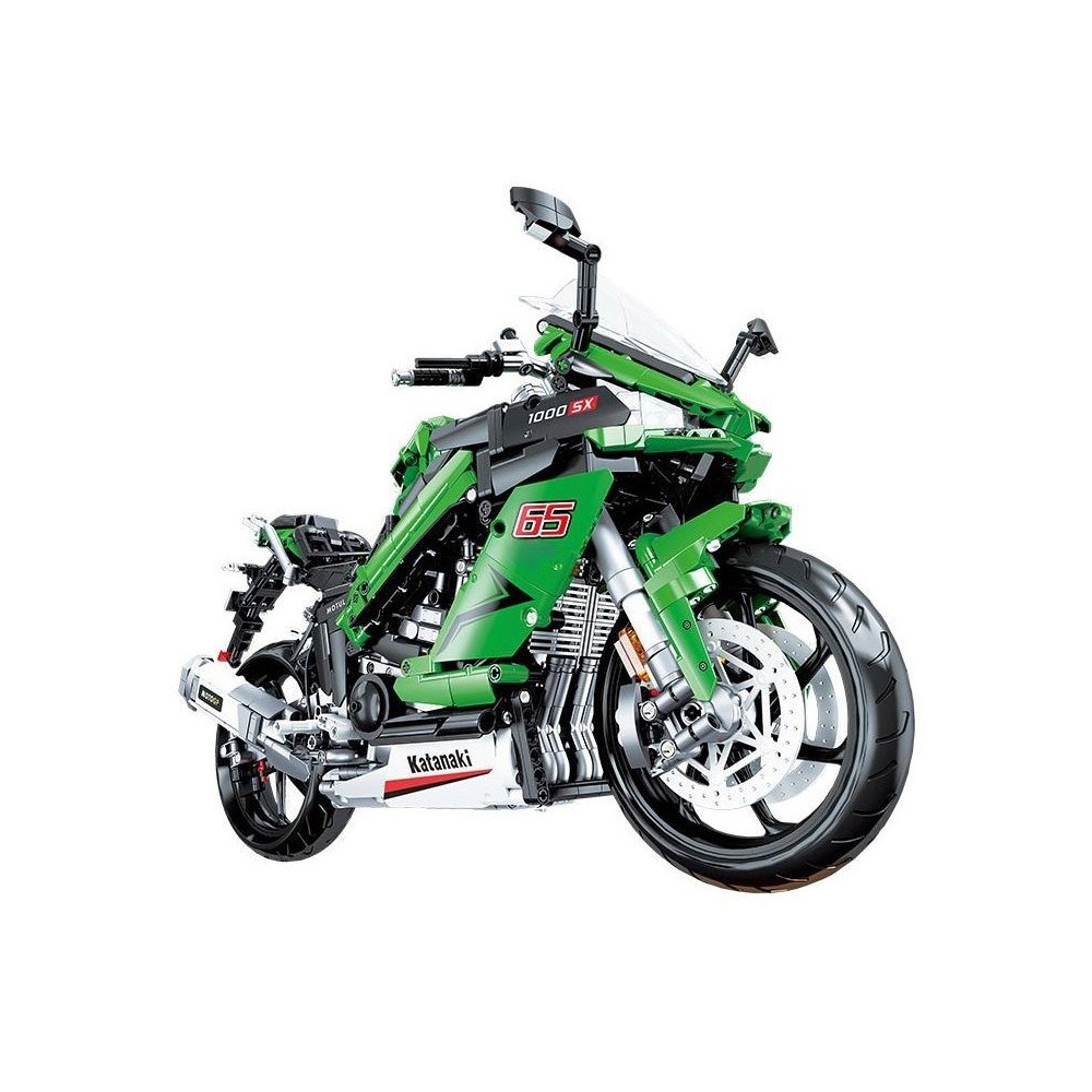JOKO Mega Veľká Technická Stavebnica Motorka Kawasaki Ninja 1000SX 2304ks 50cm, zelená