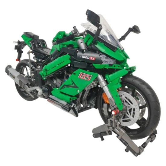 JOKO Mega Veľká Technická Stavebnica Motorka Kawasaki Ninja 1000SX 2304ks 50cm, zelená