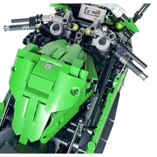 JOKO Mega Veľká Technická Stavebnica Motorka Kawasaki Ninja 1000SX 2304ks 50cm, zelená