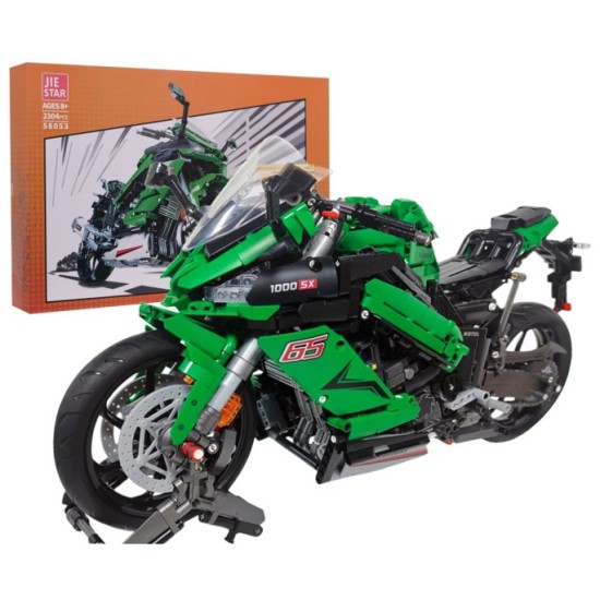 JOKO Mega Veľká Technická Stavebnica Motorka Kawasaki Ninja 1000SX 2304ks 50cm, zelená
