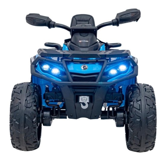 JOKO Elektrická Štvorkolka Can Am Outlander ATV 4x4, 4x200W penové kolesá, kožené sedadlo, nosnosť 50kg, modrá