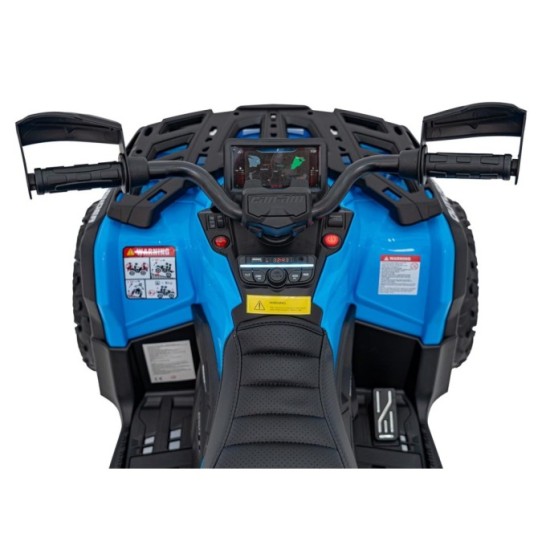 JOKO Elektrická Štvorkolka Can Am Outlander ATV 4x4, 4x200W penové kolesá, kožené sedadlo, nosnosť 50kg, modrá