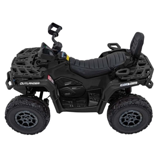 JOKO Elektrická Štvorkolka Can Am Outlander ATV 4x4, 4x200W penové kolesá, kožené sedadlo, nosnosť 50kg, čierna