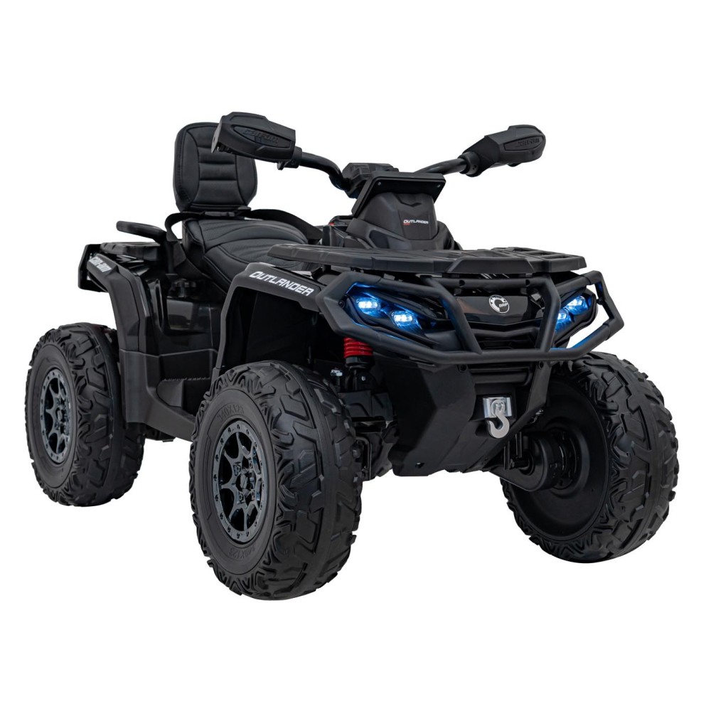 JOKO Elektrická Štvorkolka Can Am Outlander ATV 4x4, 4x200W penové kolesá, kožené sedadlo, nosnosť 50kg, čierna