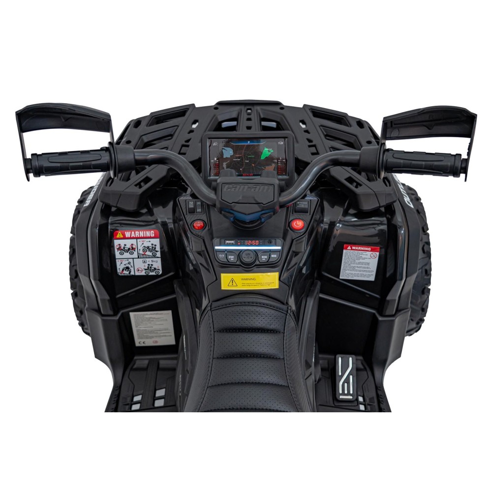 JOKO Elektrická Štvorkolka Can Am Outlander ATV 4x4, 4x200W penové kolesá, kožené sedadlo, nosnosť 50kg, čierna