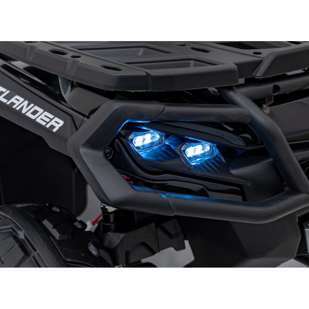 JOKO Elektrická Štvorkolka Can Am Outlander ATV 4x4, 4x200W penové kolesá, kožené sedadlo, nosnosť 50kg, čierna