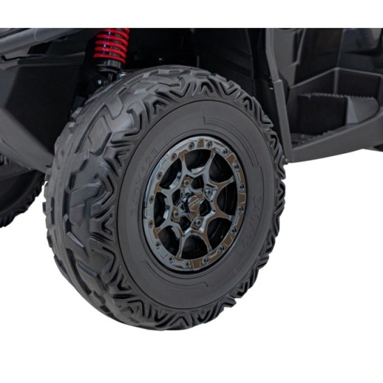 JOKO Elektrická Štvorkolka Can Am Outlander ATV 4x4, 4x200W penové kolesá, kožené sedadlo, nosnosť 50kg, čierna