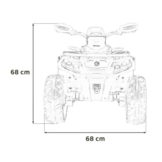 JOKO Elektrická Štvorkolka Can Am Outlander ATV 4x4, 4x200W penové kolesá, kožené sedadlo, nosnosť 50kg, čierna