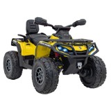JOKO Elektrická Štvorkolka Can Am Outlander ATV 4x4, 4x200W penové kolesá, kožené sedadlo, nosnosť 50kg, žltá