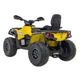 JOKO Elektrická Štvorkolka Can Am Outlander ATV 4x4, 4x200W penové kolesá, kožené sedadlo, nosnosť 50kg, žltá