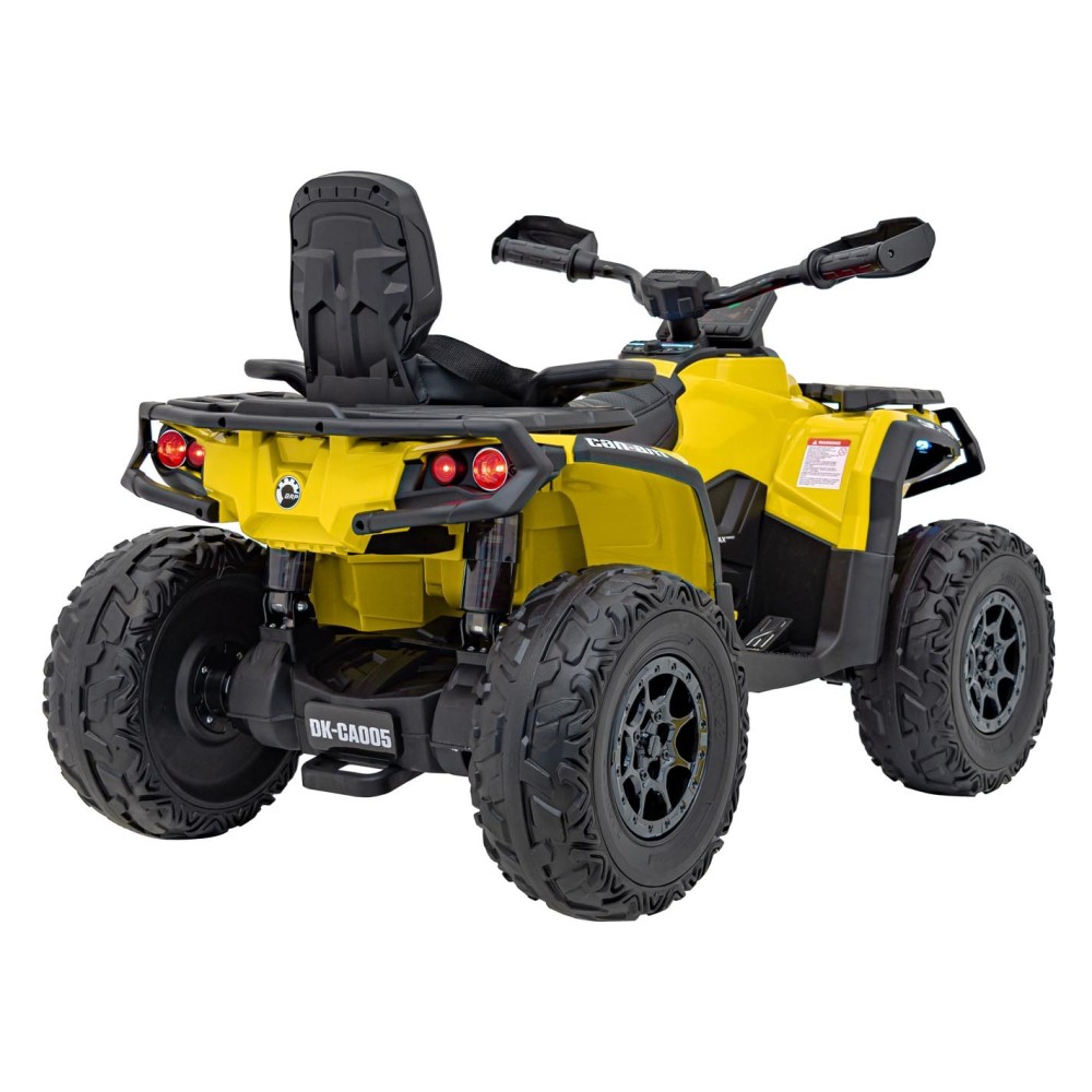 JOKO Elektrická Štvorkolka Can Am Outlander ATV 4x4, 4x200W penové kolesá, kožené sedadlo, nosnosť 50kg, žltá