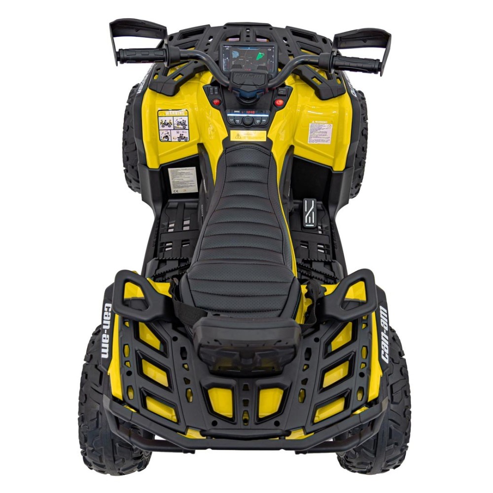 JOKO Elektrická Štvorkolka Can Am Outlander ATV 4x4, 4x200W penové kolesá, kožené sedadlo, nosnosť 50kg, žltá