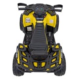 JOKO Elektrická Štvorkolka Can Am Outlander ATV 4x4, 4x200W penové kolesá, kožené sedadlo, nosnosť 50kg, žltá