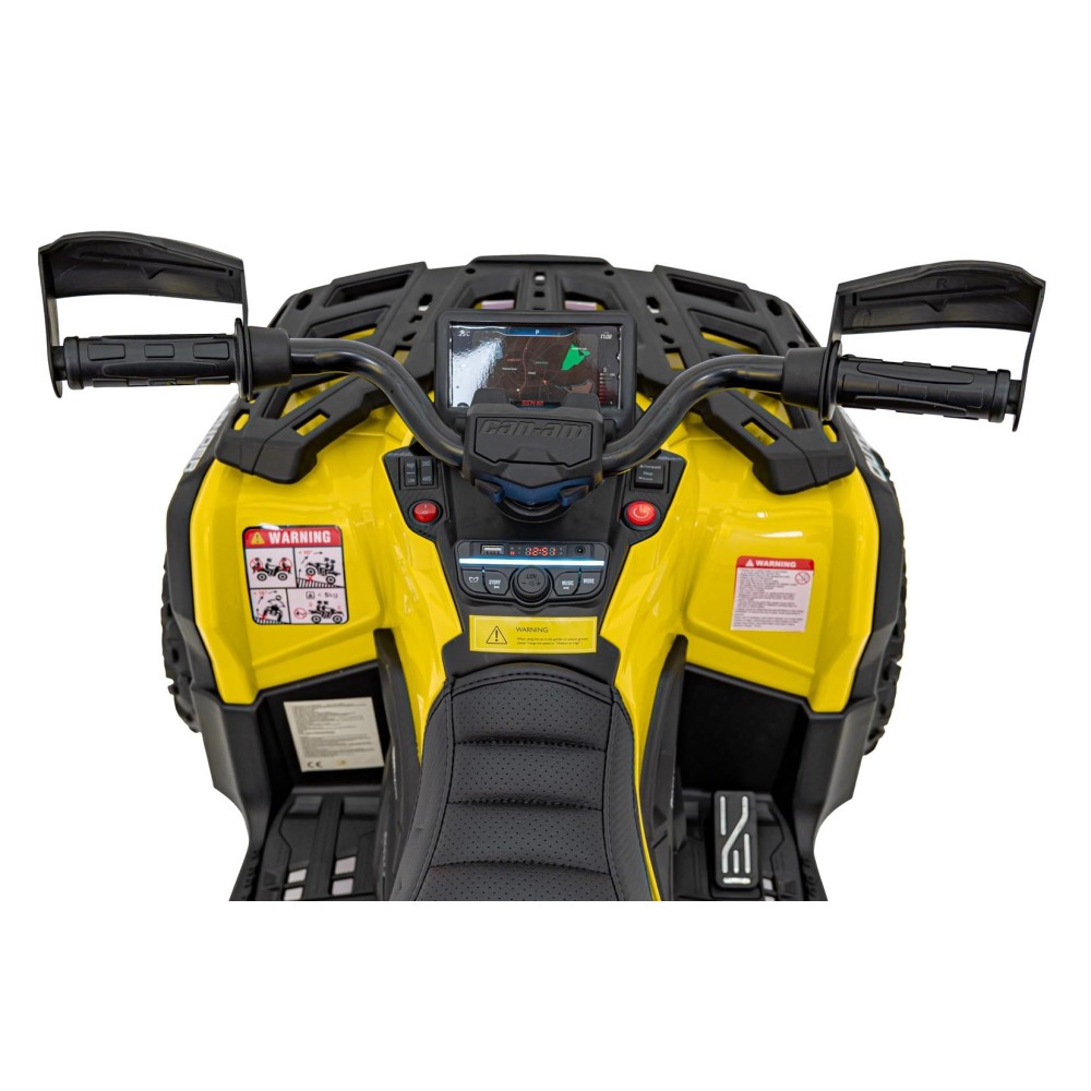 JOKO Elektrická Štvorkolka Can Am Outlander ATV 4x4, 4x200W penové kolesá, kožené sedadlo, nosnosť 50kg, žltá