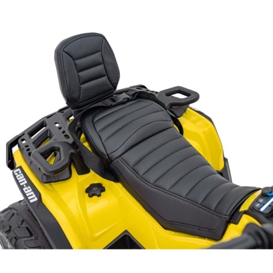 JOKO Elektrická Štvorkolka Can Am Outlander ATV 4x4, 4x200W penové kolesá, kožené sedadlo, nosnosť 50kg, žltá