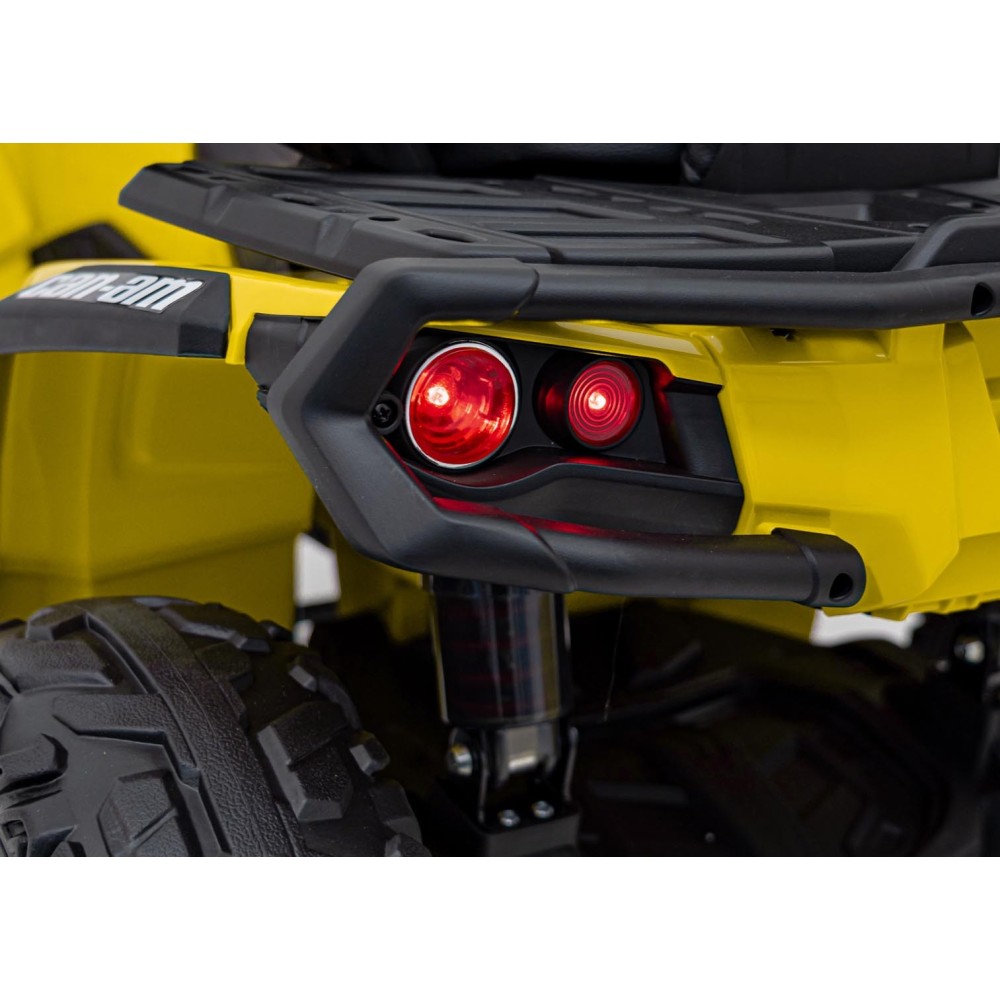 JOKO Elektrická Štvorkolka Can Am Outlander ATV 4x4, 4x200W penové kolesá, kožené sedadlo, nosnosť 50kg, žltá