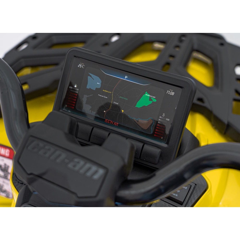 JOKO Elektrická Štvorkolka Can Am Outlander ATV 4x4, 4x200W penové kolesá, kožené sedadlo, nosnosť 50kg, žltá