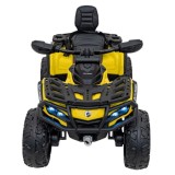 JOKO Elektrická Štvorkolka Can Am Outlander ATV 4x4, 4x200W penové kolesá, kožené sedadlo, nosnosť 50kg, žltá