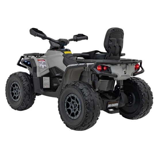 JOKO Elektrická Štvorkolka Can Am Outlander ATV 4x4, 4x200W penové kolesá, kožené sedadlo, nosnosť 50kg, sivá