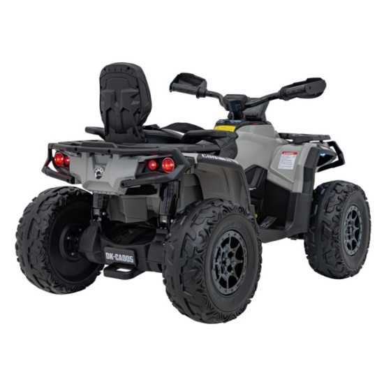 JOKO Elektrická Štvorkolka Can Am Outlander ATV 4x4, 4x200W penové kolesá, kožené sedadlo, nosnosť 50kg, sivá