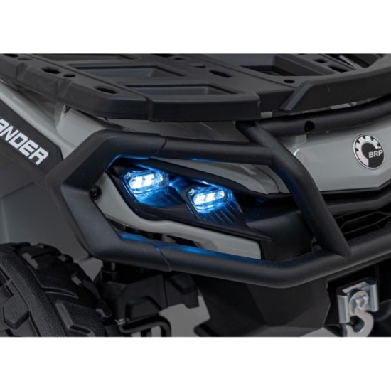 JOKO Elektrická Štvorkolka Can Am Outlander ATV 4x4, 4x200W penové kolesá, kožené sedadlo, nosnosť 50kg, sivá