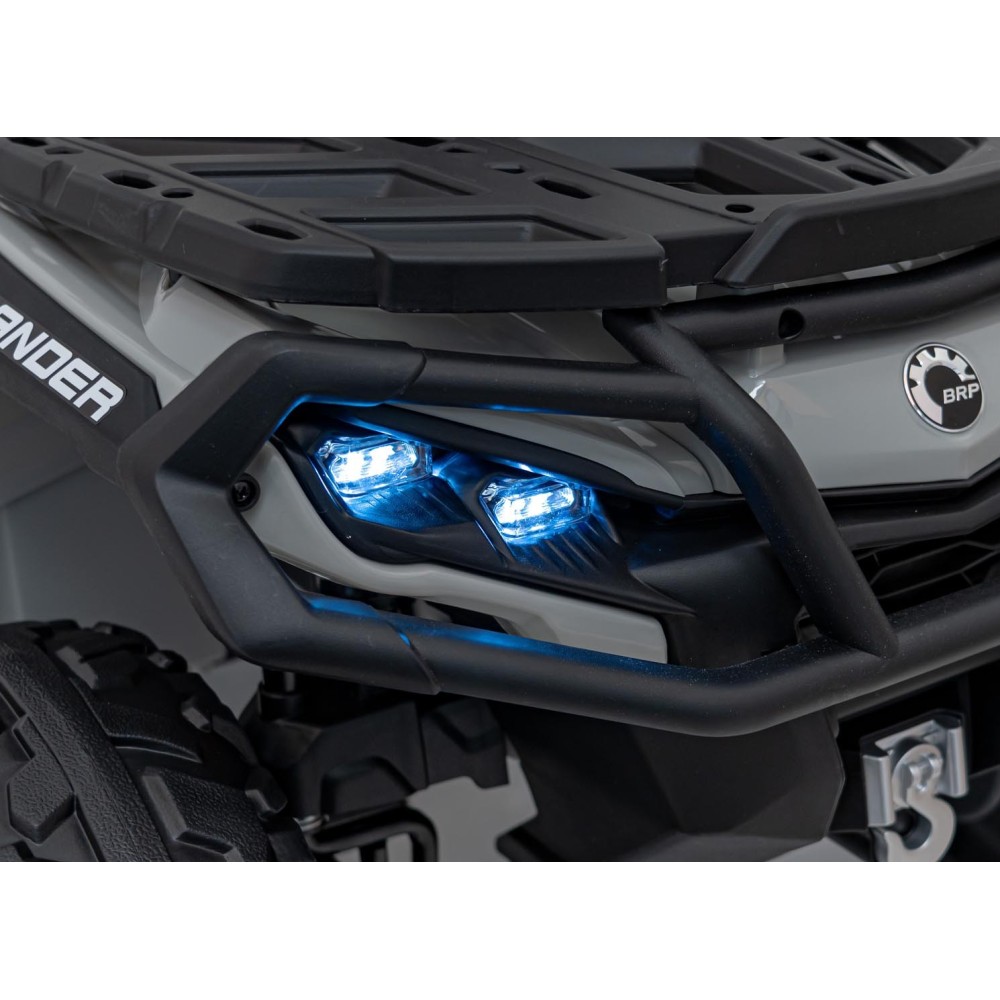JOKO Elektrická Štvorkolka Can Am Outlander ATV 4x4, 4x200W penové kolesá, kožené sedadlo, nosnosť 50kg, sivá
