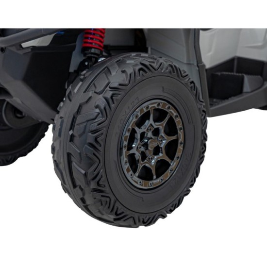 JOKO Elektrická Štvorkolka Can Am Outlander ATV 4x4, 4x200W penové kolesá, kožené sedadlo, nosnosť 50kg, sivá