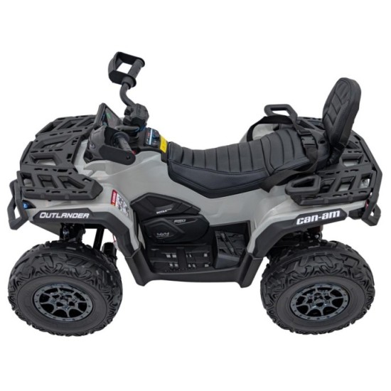 JOKO Elektrická Štvorkolka Can Am Outlander ATV 4x4, 4x200W penové kolesá, kožené sedadlo, nosnosť 50kg, sivá