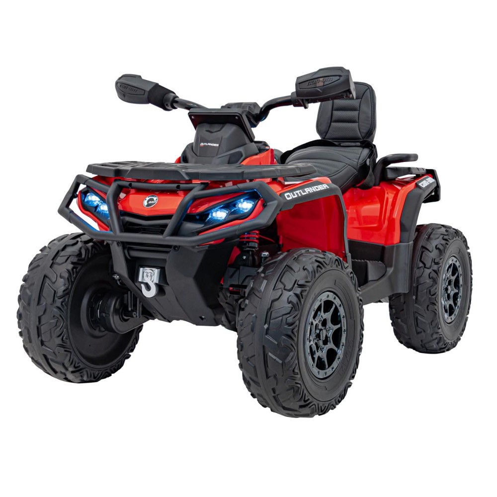 JOKO Elektrická Štvorkolka Can Am Outlander ATV 4x4, 4x200W penové kolesá, kožené sedadlo, nosnosť 50kg, červená