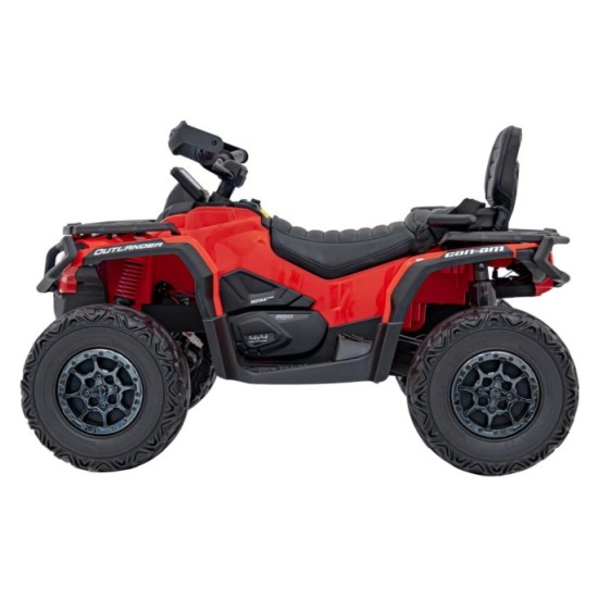 JOKO Elektrická Štvorkolka Can Am Outlander ATV 4x4, 4x200W penové kolesá, kožené sedadlo, nosnosť 50kg, červená