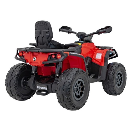 JOKO Elektrická Štvorkolka Can Am Outlander ATV 4x4, 4x200W penové kolesá, kožené sedadlo, nosnosť 50kg, červená