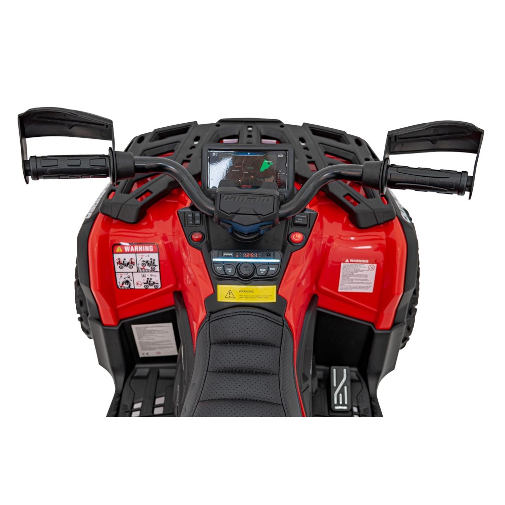 JOKO Elektrická Štvorkolka Can Am Outlander ATV 4x4, 4x200W penové kolesá, kožené sedadlo, nosnosť 50kg, červená