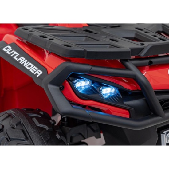 JOKO Elektrická Štvorkolka Can Am Outlander ATV 4x4, 4x200W penové kolesá, kožené sedadlo, nosnosť 50kg, červená