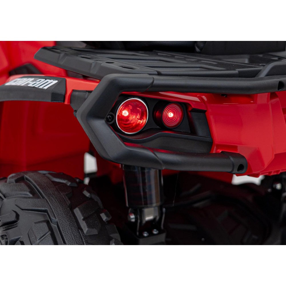 JOKO Elektrická Štvorkolka Can Am Outlander ATV 4x4, 4x200W penové kolesá, kožené sedadlo, nosnosť 50kg, červená