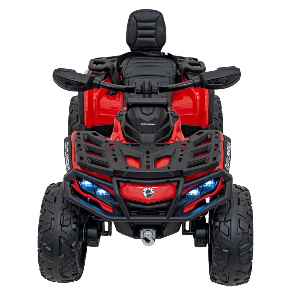 JOKO Elektrická Štvorkolka Can Am Outlander ATV 4x4, 4x200W penové kolesá, kožené sedadlo, nosnosť 50kg, červená