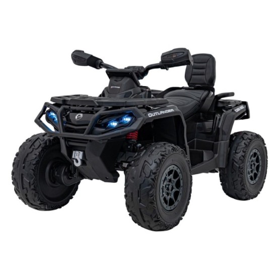 JOKO Elektrická Štvorkolka Can Am Outlander ATV 4x45W, penové kolesá, kožené sedadlo, nosnosť 50kg, Diaľkové ovládanie, čierna
