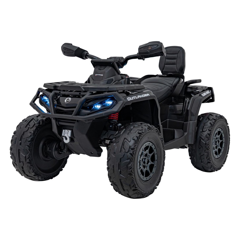 JOKO Elektrická Štvorkolka Can Am Outlander ATV 4x45W, penové kolesá, kožené sedadlo, nosnosť 50kg, Diaľkové ovládanie, čierna