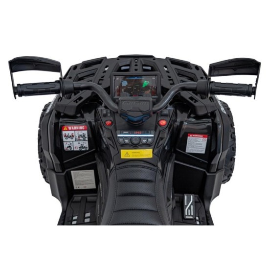 JOKO Elektrická Štvorkolka Can Am Outlander ATV 4x45W, penové kolesá, kožené sedadlo, nosnosť 50kg, Diaľkové ovládanie, čierna