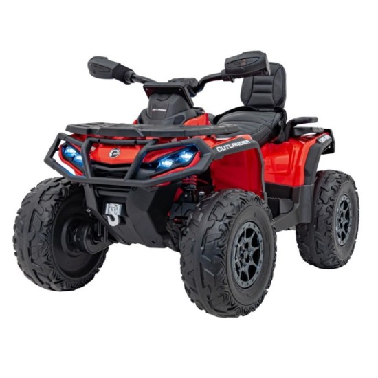 JOKO Elektrická Štvorkolka Can Am Outlander ATV 4x45W, penové kolesá, kožené sedadlo, nosnosť 50kg, Diaľkové ovládanie, červená