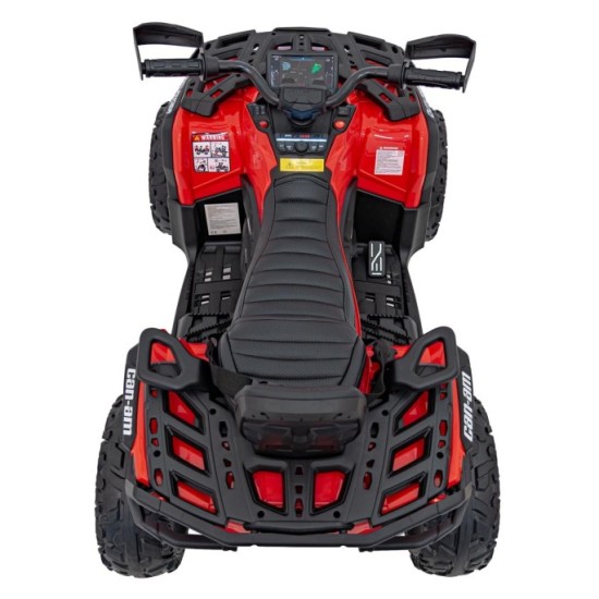 JOKO Elektrická Štvorkolka Can Am Outlander ATV 4x45W, penové kolesá, kožené sedadlo, nosnosť 50kg, Diaľkové ovládanie, červená