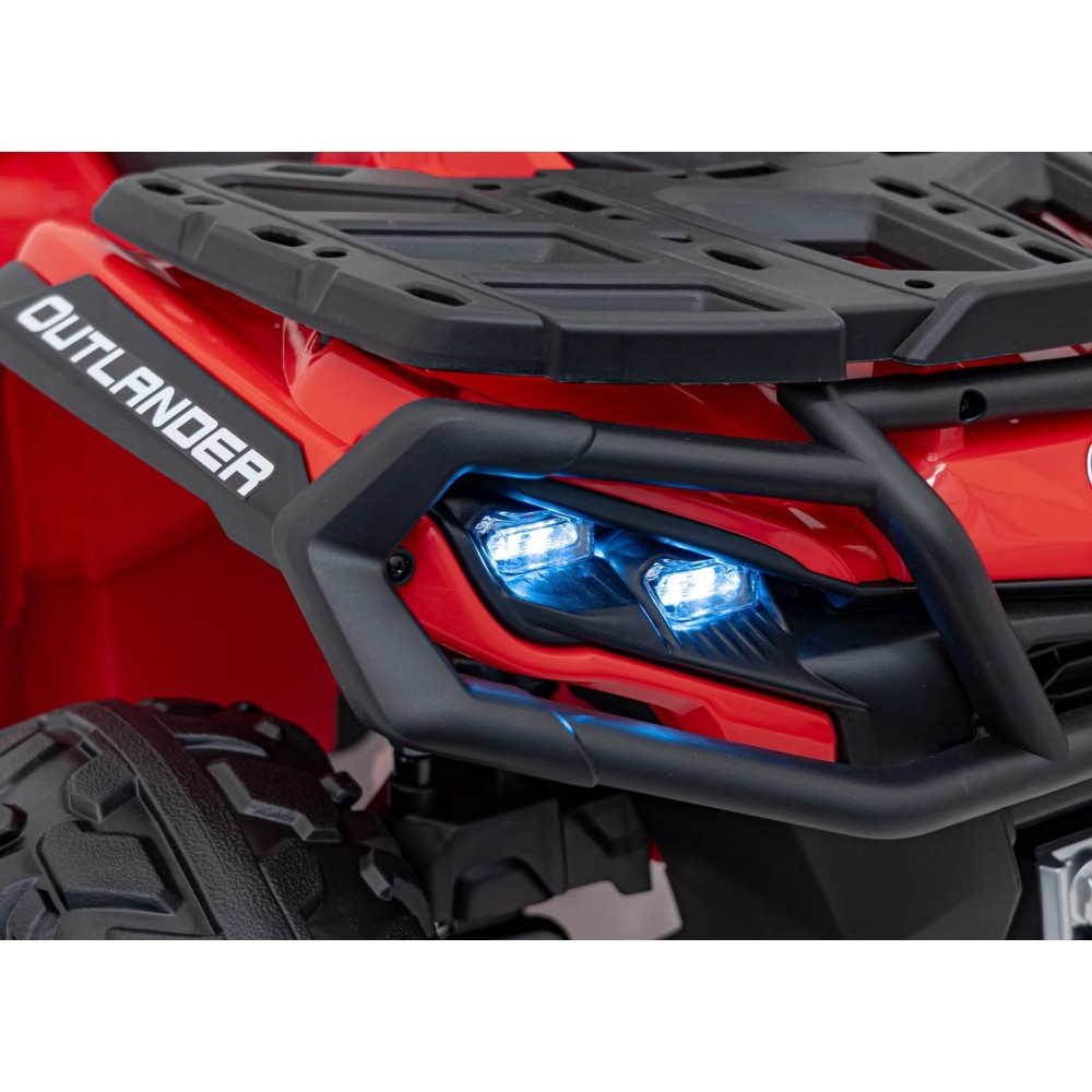 JOKO Elektrická Štvorkolka Can Am Outlander ATV 4x45W, penové kolesá, kožené sedadlo, nosnosť 50kg, Diaľkové ovládanie, červená