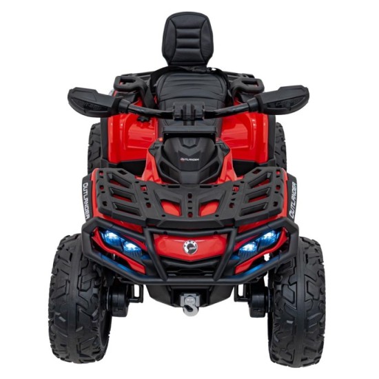 JOKO Elektrická Štvorkolka Can Am Outlander ATV 4x45W, penové kolesá, kožené sedadlo, nosnosť 50kg, Diaľkové ovládanie, červená