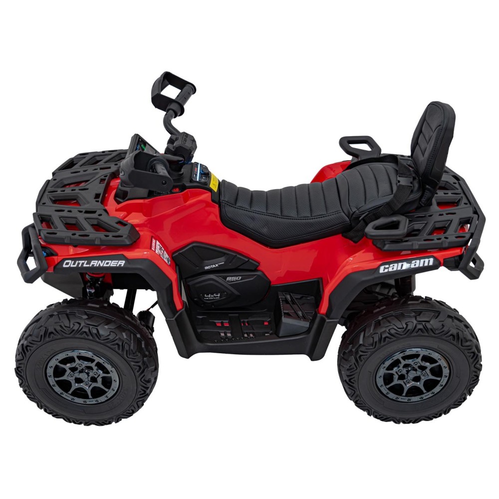 JOKO Elektrická Štvorkolka Can Am Outlander ATV 4x45W, penové kolesá, kožené sedadlo, nosnosť 50kg, Diaľkové ovládanie, červená
