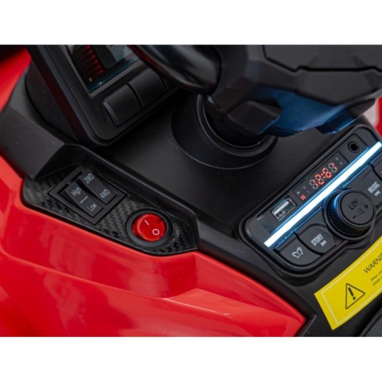 JOKO Elektrická Štvorkolka Can Am Outlander ATV 4x45W, penové kolesá, kožené sedadlo, nosnosť 50kg, Diaľkové ovládanie, červená