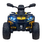 JOKO Elektrická Štvorkolka Can Am Outlander ATV 4x45W, penové kolesá, kožené sedadlo, nosnosť 50kg, Diaľkové ovládanie, žltá
