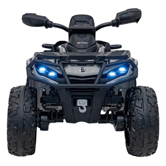 JOKO Elektrická Štvorkolka Can Am Outlander ATV 4x45W, penové kolesá, kožené sedadlo, nosnosť 50kg, Diaľkové ovládanie, sivá