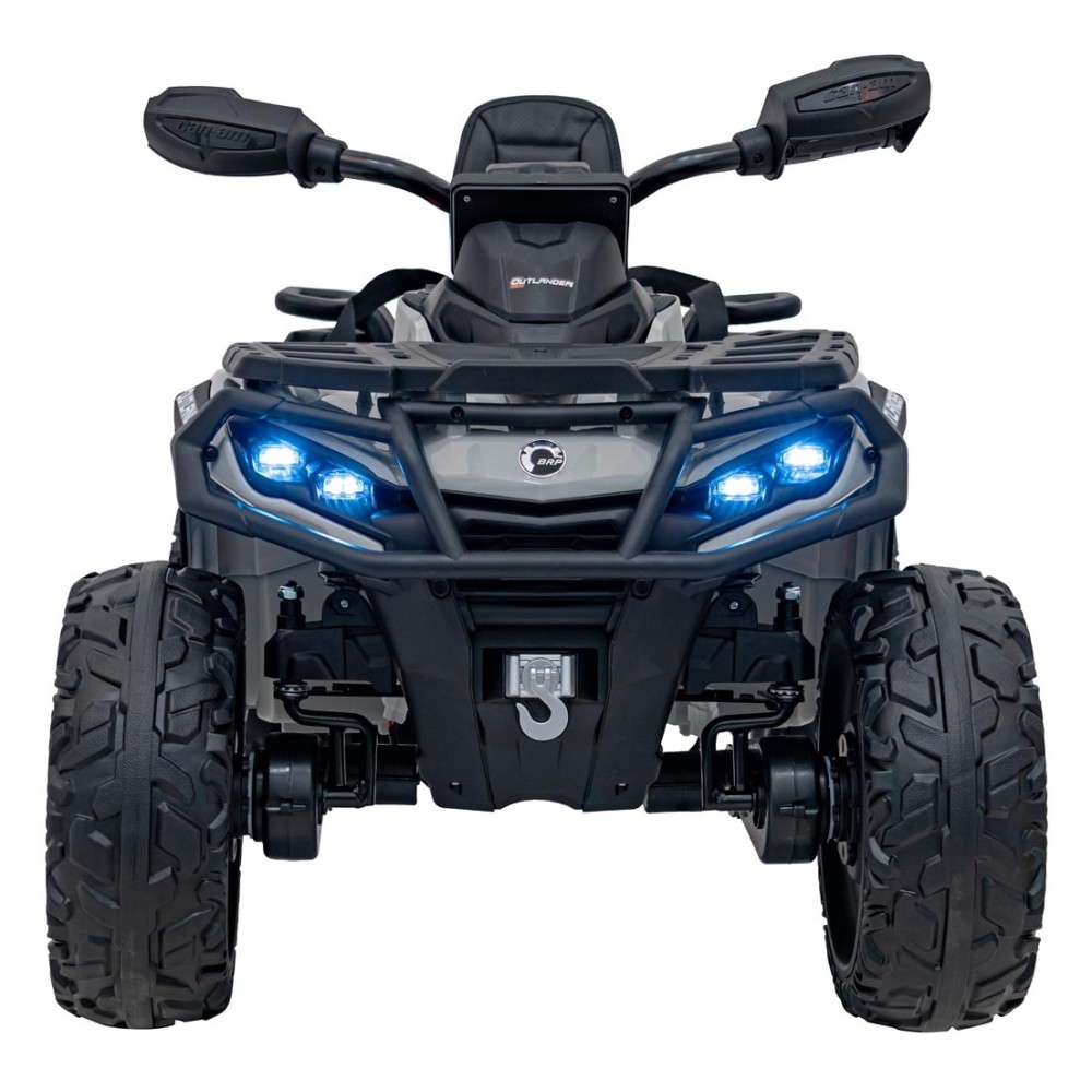 JOKO Elektrická Štvorkolka Can Am Outlander ATV 4x45W, penové kolesá, kožené sedadlo, nosnosť 50kg, Diaľkové ovládanie, sivá