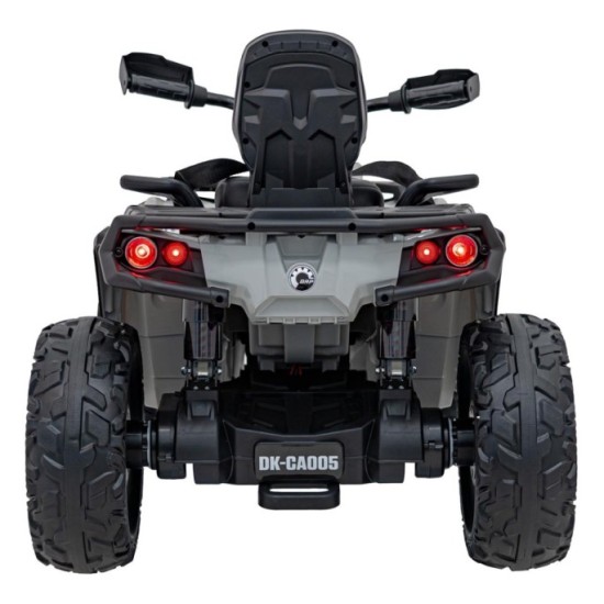 JOKO Elektrická Štvorkolka Can Am Outlander ATV 4x45W, penové kolesá, kožené sedadlo, nosnosť 50kg, Diaľkové ovládanie, sivá